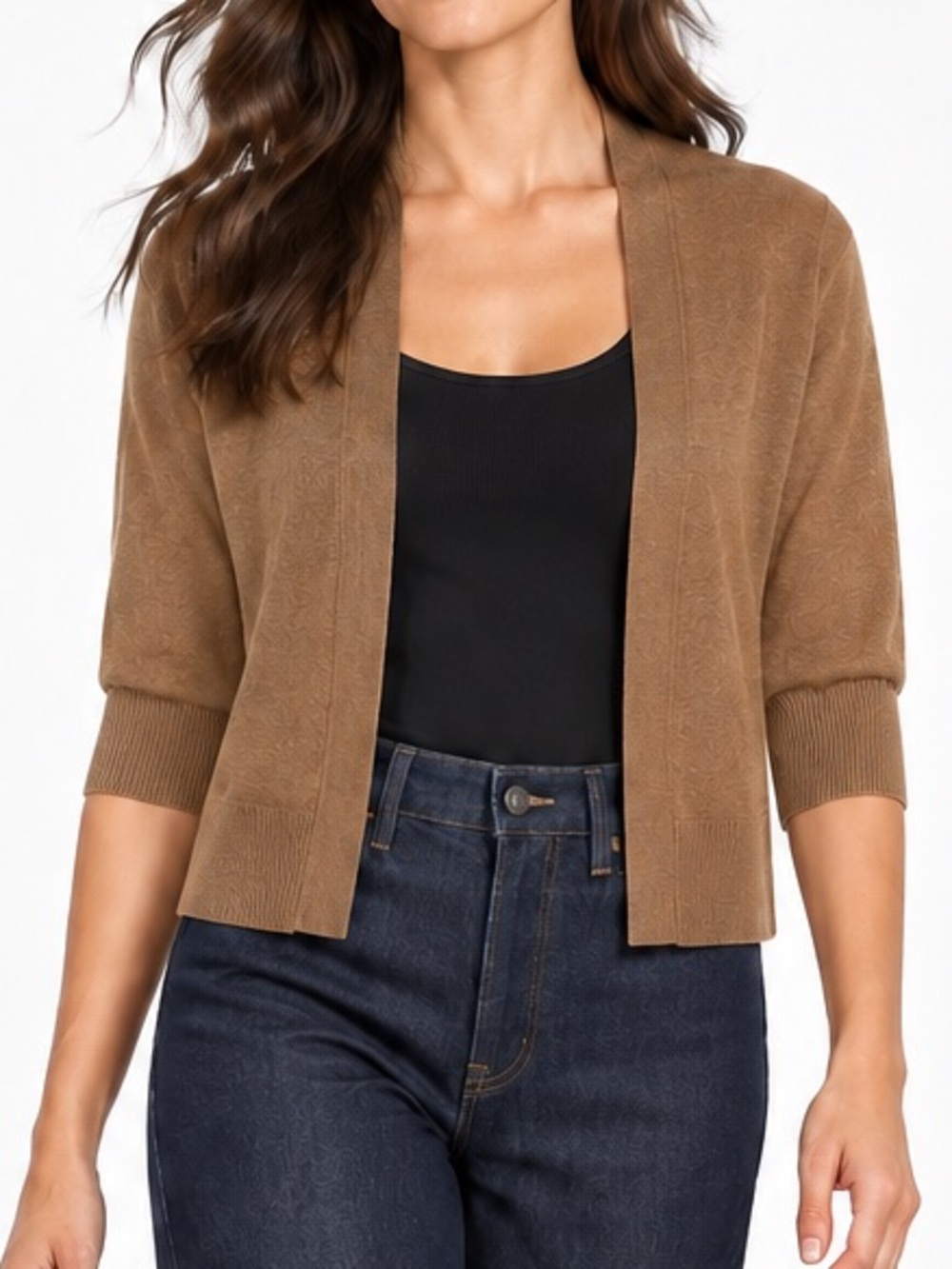 Le Château Brown Short Cardigan – Medium